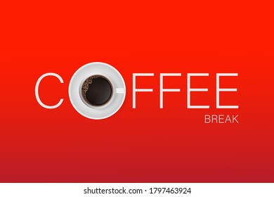 Coffee drink. Cup of coffee isolated on dark background. Modern art.