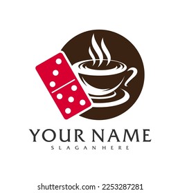Coffee drink Domino logo vector template, Creative Domino logo design concepts