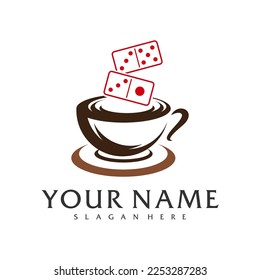 Coffee drink Domino logo vector template, Creative Domino logo design concepts