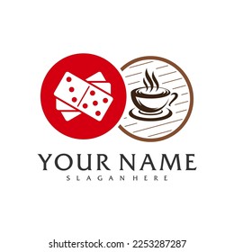 Coffee drink Domino logo vector template, Creative Domino logo design concepts