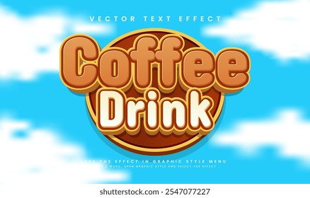 Coffee drink editable vector text effect with sweet menu theme, suitable for coffee design needs.