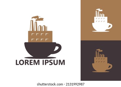 Diseño de la plantilla del logo de la fábrica de bebidas de café vector