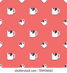 Coffee Drink Full Cup Seamless Pattern Background