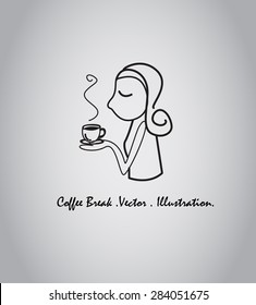 Coffee drink hand drawn concept. vector