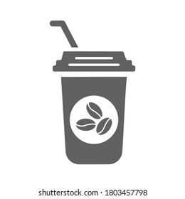 Coffee drink icon, Gray vector isolated on a white background