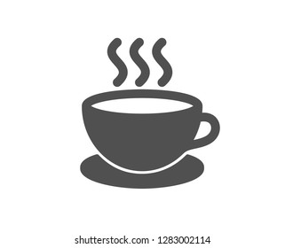 Coffee drink icon. Hot cup sign. Fresh beverage symbol. Quality design element. Classic style icon. Vector