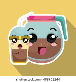 coffee drink kawaii cartoon