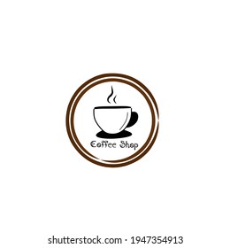 coffee drink logo design in black and white brown, suitable for business