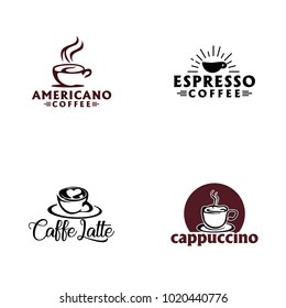 Coffee drink logo set vector