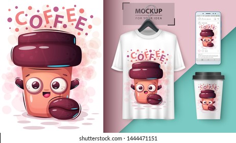 Coffee drink - mockup for your idea. Vector eps 10