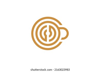 Coffee Drink Monoline Logo Vektor