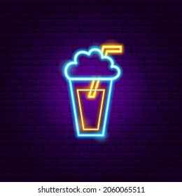 Coffee Drink Neon Sign. Vector Illustration of Cafe Promotion.