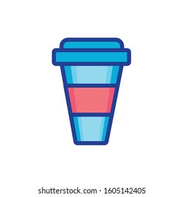coffee drink in plastic container isolated icon vector illustration design