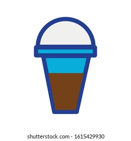 coffee drink in plastic container isolated icon vector illustration design