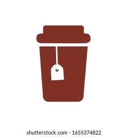 coffee drink in plastic container silhouette style vector illustration design