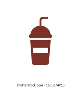 Kaffeegetränk in Kunststoffbehältern Silhouette Stil Vektorillustration Design