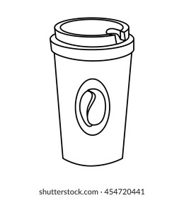 Coffee Drink in plastic cup isolated flat icon, vector illustration graphic.