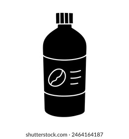 Coffee drink plastic cup with straw black hand drawn icon