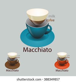 coffee drink in proportion. Macciato.