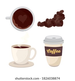 coffee drink with set icons vector illustration design