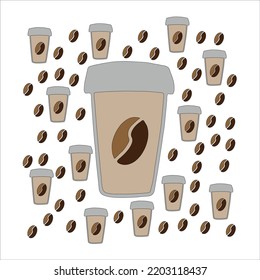 Bebida de café, bebida de café sobre fondo blanco, vector de diseño.