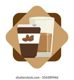 Coffee drink and shop graphic design, vector illustration