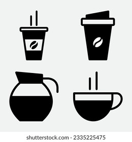 Coffee drinking glass icon. Great for cafes, restaurants, drinks etc