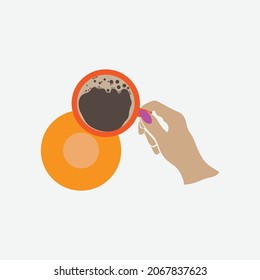 coffee drinking illustration vector design logo