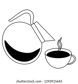 Coffee drinks concept in black and white