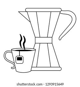 Coffee drinks concept in black and white