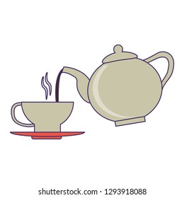 Coffee drinks concept blue lines