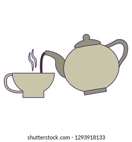 Coffee drinks concept blue lines