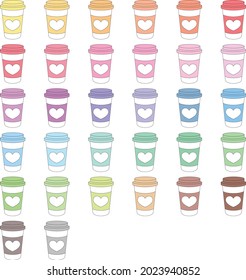 Coffee drinks, isolated on white background.
