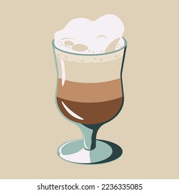 Coffee drinks latte with foam isolated vector illustration 10ESP