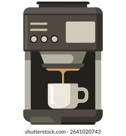 Coffee drinks set espresso and latte isolated vector illustration on white background