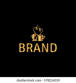 Coffee drinks vector logo design template