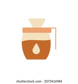 coffee drip glass icon in color icon, isolated on white background 