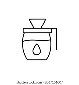 coffee drip glass icon in flat black line style, isolated on white 