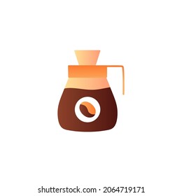 coffee drip glass icon in gradient color, isolated on white 