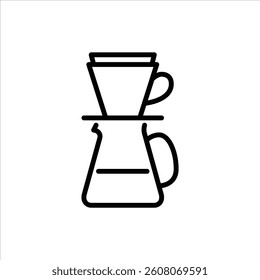 coffee drip outline icon. coffee drip black line illustration.