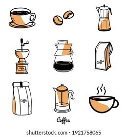 Coffee drip set isolated on white background , Vector illustration EPS 10