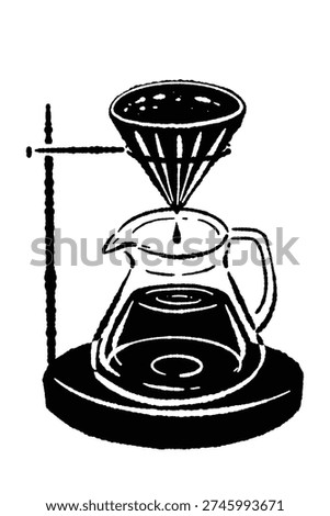 Coffee Drip Stand Set Brewing Vertical Monochrome