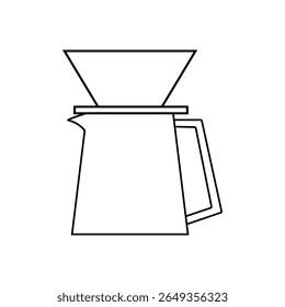 Gotejador de café. Preto e branco. Ilustração de vetor de estilo plano.