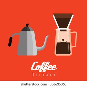 Coffee Dripper Equipments. flat design elements.  vector illustration