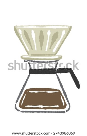 Coffee Dripper and Server Brewing Vertical Illustration