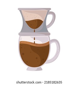 coffee dripping brew isolated icon