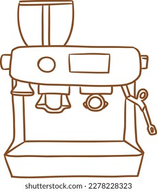 herramienta de goteo de café equipo_dibujo a mano estilo vector máquina de café 