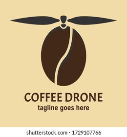 coffee drone - a combination of coffee and a drone logo suitable for your cafe company logo