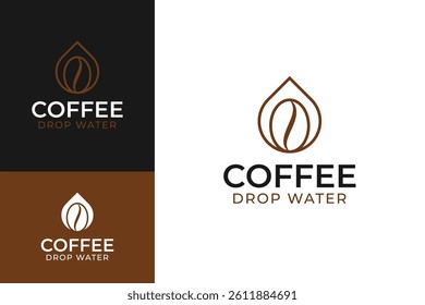 Coffee with drop icon logo design template vector illustration