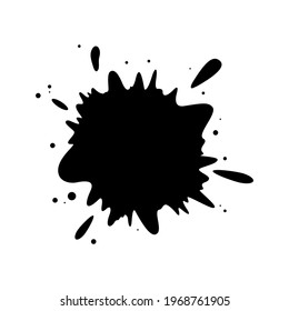 Kaffeetropfen mit Silhouette. Flüssiger Flaschenrahmen einzeln auf weißem Hintergrund. Flache Vektorgrafik
